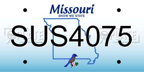 SUS4075 Missouri License Plate