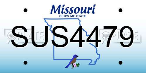 SUS4479 Missouri License Plate