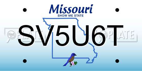 SV5U6T Missouri License Plate