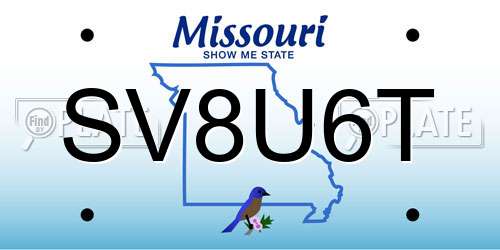 SV8U6T Missouri License Plate