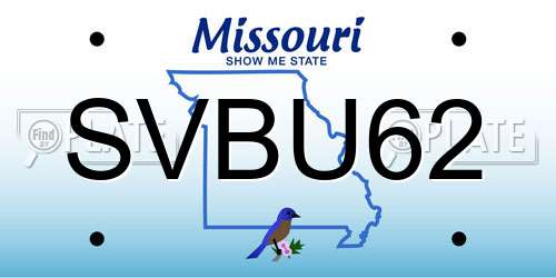 SVBU62 Missouri License Plate