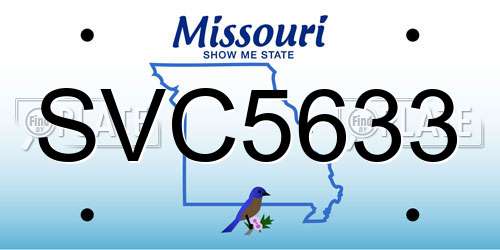 SVC5633 Missouri License Plate