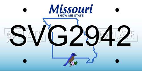SVG2942 Missouri License Plate