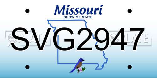 SVG2947 Missouri License Plate