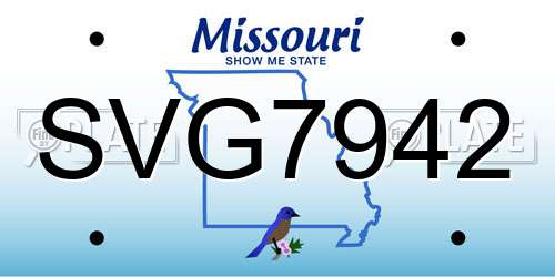 SVG7942 Missouri License Plate