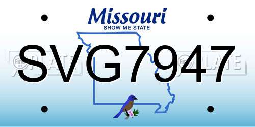 SVG7947 Missouri License Plate