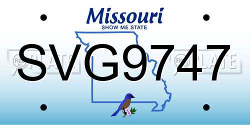 SVG9747 Missouri License Plate