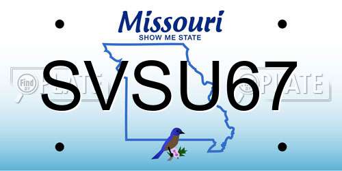 SVSU67 Missouri License Plate