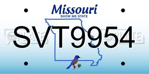 SVT9954 Missouri License Plate