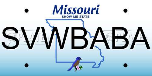 SVWBABA Missouri License Plate