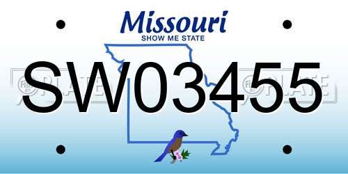 SW03455 Missouri License Plate