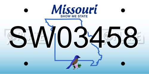 SW03458 Missouri License Plate