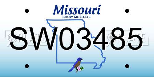 SW03485 Missouri License Plate