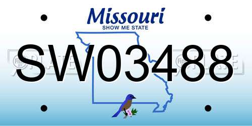 SW03488 Missouri License Plate
