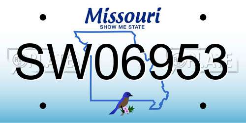 SW06953 Missouri License Plate