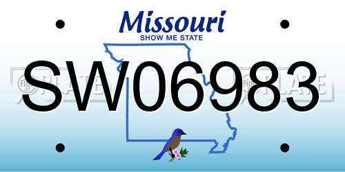 SW06983 Missouri License Plate