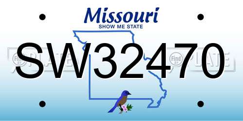 SW32470 Missouri License Plate