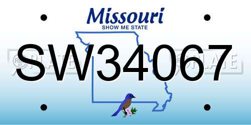 SW34067 Missouri License Plate