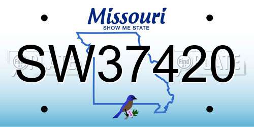 SW37420 Missouri License Plate