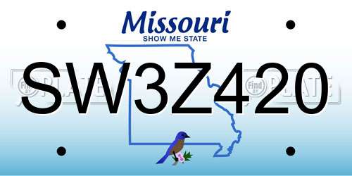 SW3Z420 Missouri License Plate