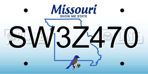 SW3Z470 Missouri License Plate
