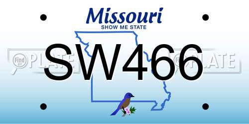 SW466 Missouri License Plate