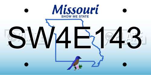 SW4E143 Missouri License Plate