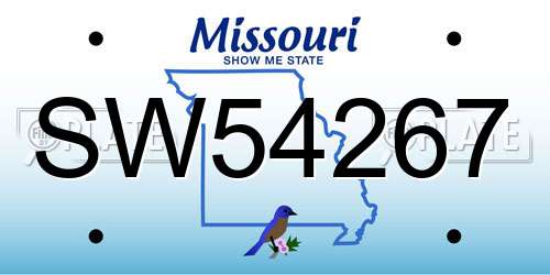 SW54267 Missouri License Plate