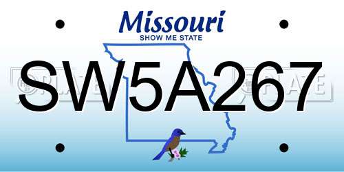 SW5A267 Missouri License Plate