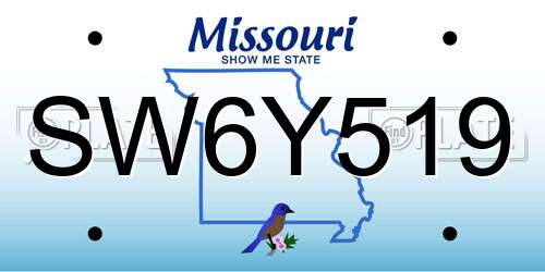 SW6Y519 Missouri License Plate
