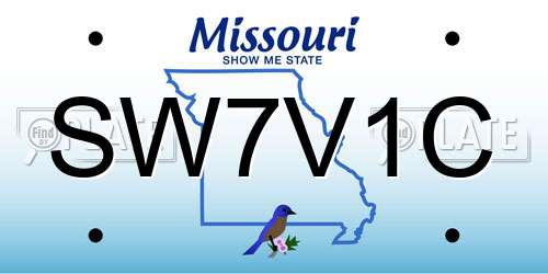 SW7V1C Missouri License Plate