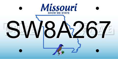 SW8A267 Missouri License Plate