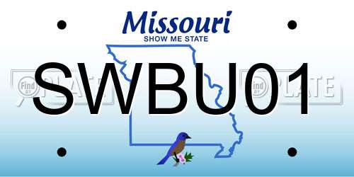 SWBU01 Missouri License Plate