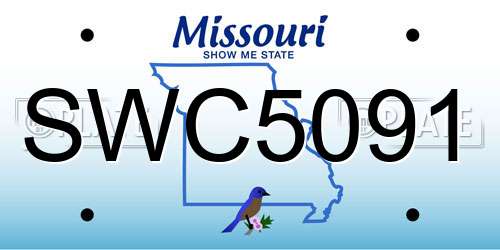 SWC5091 Missouri License Plate