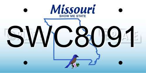 SWC8091 Missouri License Plate