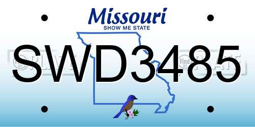 SWD3485 Missouri License Plate