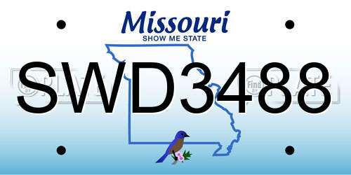 SWD3488 Missouri License Plate