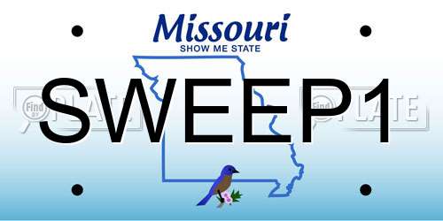 SWEEP1 Missouri License Plate