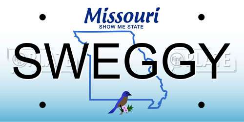 SWEGGY Missouri License Plate