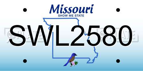 SWL2580 Missouri License Plate