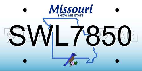 SWL7850 Missouri License Plate