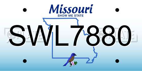 SWL7880 Missouri License Plate
