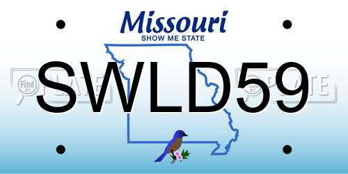 SWLD59 Missouri License Plate