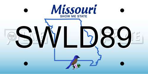 SWLD89 Missouri License Plate
