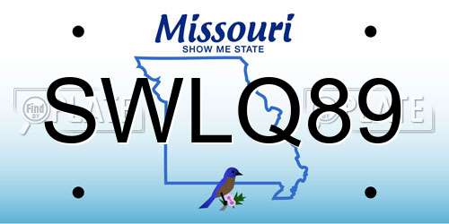 SWLQ89 Missouri License Plate