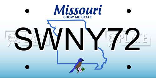 SWNY72 Missouri License Plate