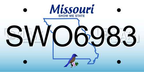 SWO6983 Missouri License Plate