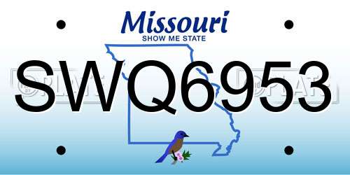 SWQ6953 Missouri License Plate