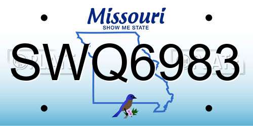 SWQ6983 Missouri License Plate