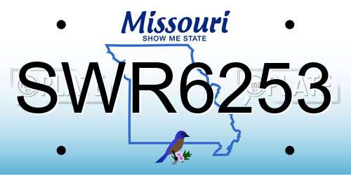 SWR6253 Missouri License Plate
